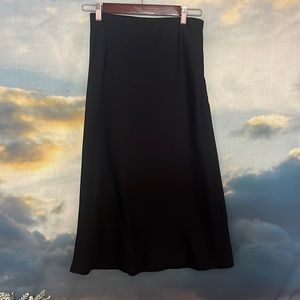 Black Satin Midi Skirt
